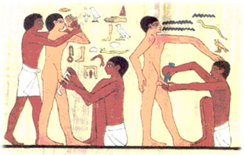 Escenas de la circuncisión egipcia